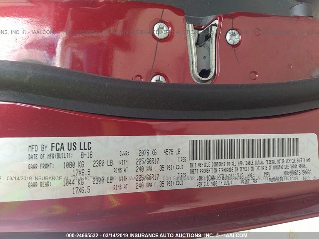 1C4NJRFB1HD111712 - 2017 JEEP PATRIOT LATITUDE RED photo 9