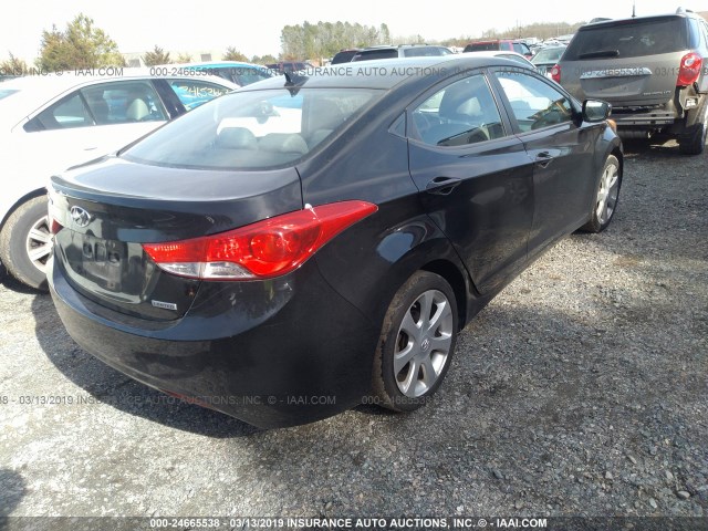 KMHDH4AE3CU291582 - 2012 HYUNDAI ELANTRA GLS/LIMITED BLACK photo 4