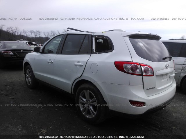 5XYZH4AG2CG157613 - 2012 HYUNDAI SANTA FE SE WHITE photo 3