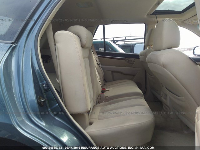 5NMSG73D37H006851 - 2007 HYUNDAI SANTA FE GLS GRAY photo 8