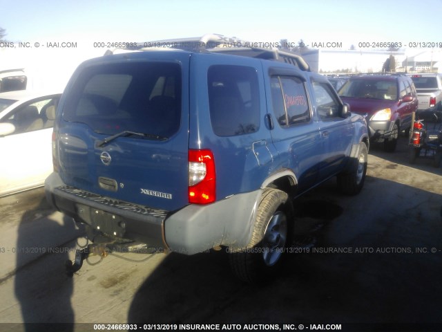 5N1ED28Y73C642939 - 2003 NISSAN XTERRA XE/SE BLUE photo 4