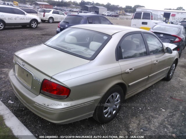 KMHWF25H83A814121 - 2003 HYUNDAI SONATA GL GOLD photo 4