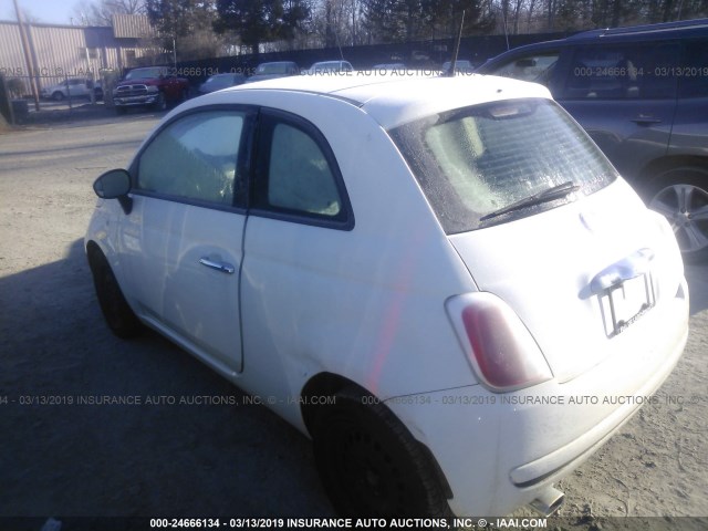 3C3CFFAR4ET283013 - 2014 FIAT 500 POP WHITE photo 3