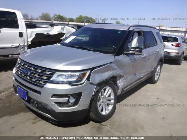 1FM5K7DHXGGC85070 - 2016 FORD EXPLORER XLT SILVER photo 2