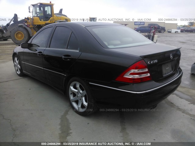 WDBRF52HX7F932234 - 2007 MERCEDES-BENZ C 230 BLACK photo 3