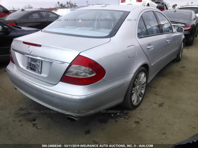 WDBUF56X87B104069 - 2007 MERCEDES-BENZ E 350 SILVER photo 4