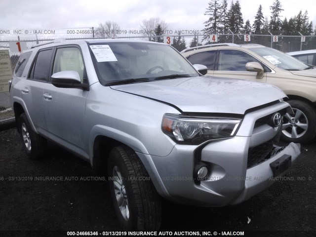 JTEBU5JR9G5327674 - 2016 TOYOTA 4RUNNER SR5 PREM/LTDL/TRAIL/TRD SILVER photo 1