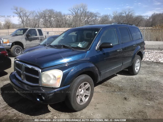 1D4HB48NX4F103226 - 2004 DODGE DURANGO SLT BLUE photo 2