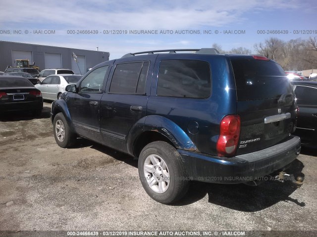 1D4HB48NX4F103226 - 2004 DODGE DURANGO SLT BLUE photo 3