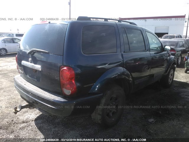 1D4HB48NX4F103226 - 2004 DODGE DURANGO SLT BLUE photo 4