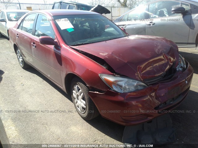 4T1BE32KX2U043522 - 2002 TOYOTA CAMRY LE/XLE/SE RED photo 1