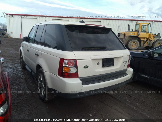 SALSK25458A181878 - 2008 LAND ROVER RANGE ROVER SPORT HSE WHITE photo 3