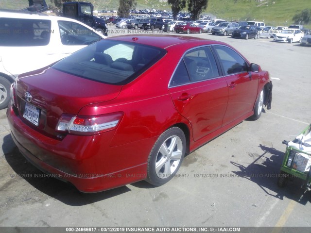 4T1BF3EK8AU511366 - 2010 TOYOTA CAMRY SE/LE/XLE RED photo 4