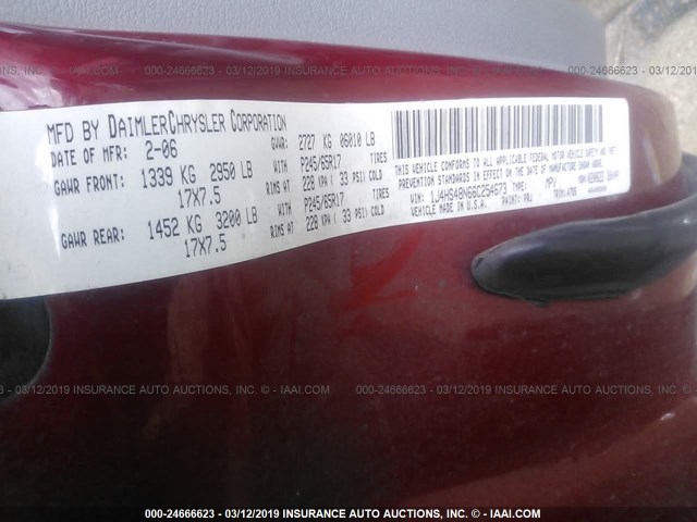 1J4HS48N66C254673 - 2006 JEEP GRAND CHEROKEE LAREDO/COLUMBIA/FREEDOM 红色 照片 9