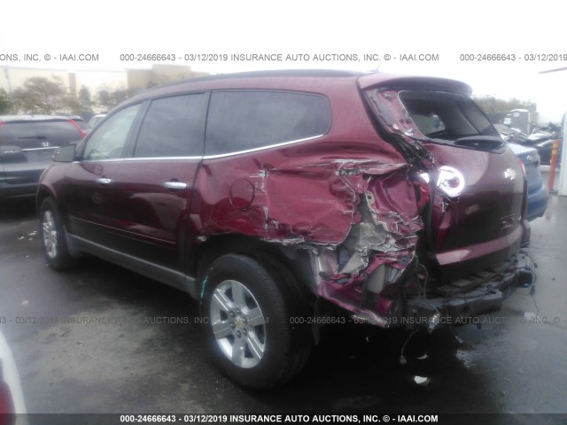 1GNLRGED9AS147907 - 2010 CHEVROLET TRAVERSE LT RED photo 3