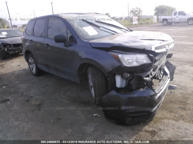 JF2SJAAC0HG480307 - 2017 SUBARU FORESTER 2.5I GRAY photo 1