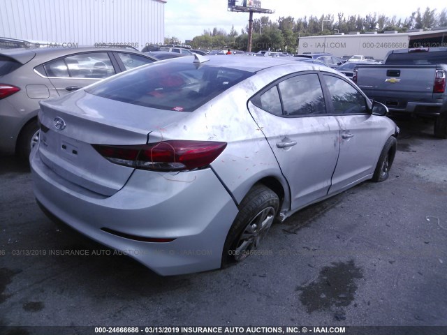 5NPD84LF2JH230516 - 2018 HYUNDAI ELANTRA SEL/VALUE/LIMITED SILVER photo 4