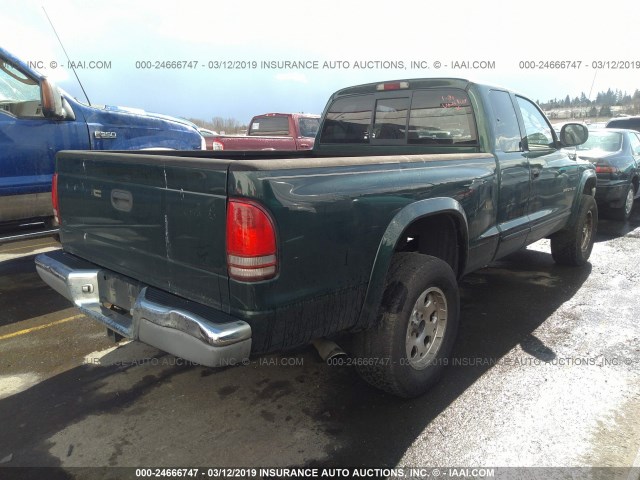 1B7GG22N4YS641554 - 2000 DODGE DAKOTA GREEN photo 4