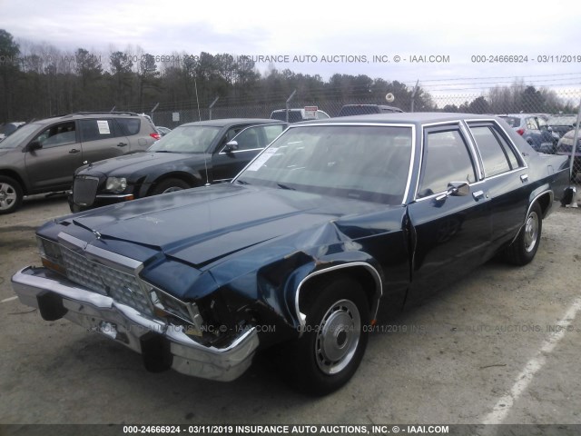 1FABP43F6FZ136266 - 1985 FORD LTD CROWN VICTORIA Dark Blue photo 2