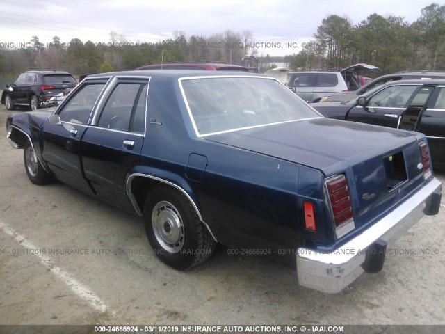 1FABP43F6FZ136266 - 1985 FORD LTD CROWN VICTORIA Dark Blue photo 3