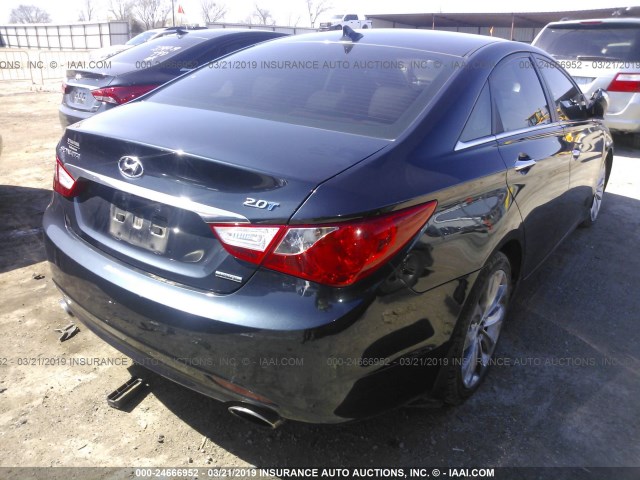 5NPEC4ABXBH243194 - 2011 HYUNDAI SONATA SE/LIMITED Dark Blue photo 4