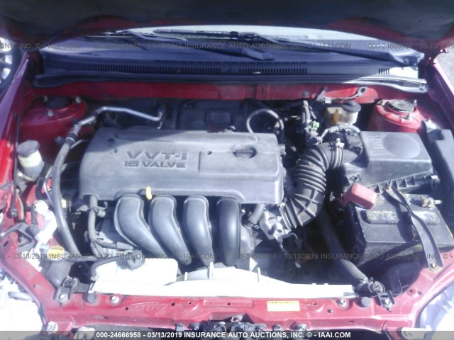 2T1BR32E65C397624 - 2005 TOYOTA COROLLA CE/LE/S BURGUNDY photo 10