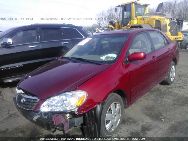 2T1BR32E65C397624 - 2005 TOYOTA COROLLA CE/LE/S BURGUNDY photo 2