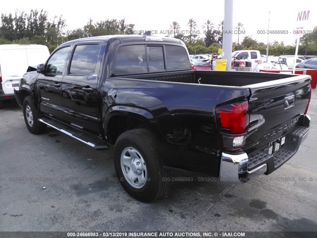 5TFAX5GN9KX138273 - 2019 TOYOTA Tacoma DOUBLE CAB/SR/SR5 BLACK photo 3