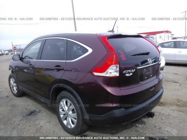 5J6RM4H73DL071924 - 2013 HONDA CR-V EXL MAROON photo 3