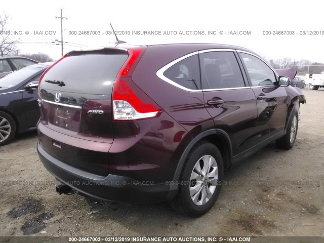 5J6RM4H73DL071924 - 2013 HONDA CR-V EXL MAROON photo 4