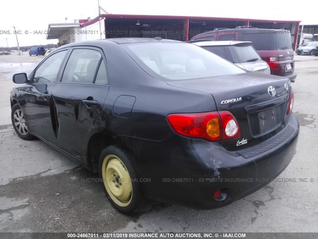 JTDBL40E699037534 - 2009 TOYOTA COROLLA LE/XLE BLACK photo 3