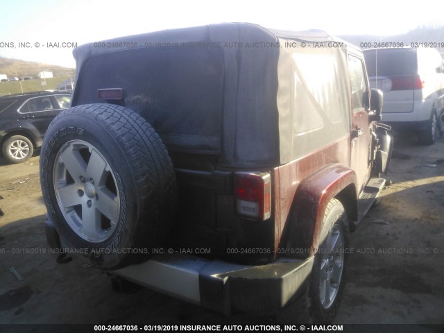 1J4FA54199L784613 - 2009 JEEP WRANGLER SAHARA MAROON photo 4