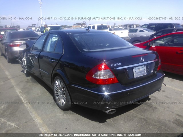 WDBUF56X57B113148 - 2007 MERCEDES-BENZ E 350 BLACK photo 3