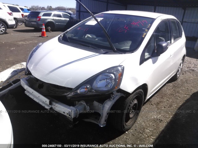 JHMGE8H26AC020238 - 2010 HONDA FIT WHITE photo 2