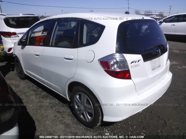 JHMGE8H26AC020238 - 2010 HONDA FIT WHITE photo 3