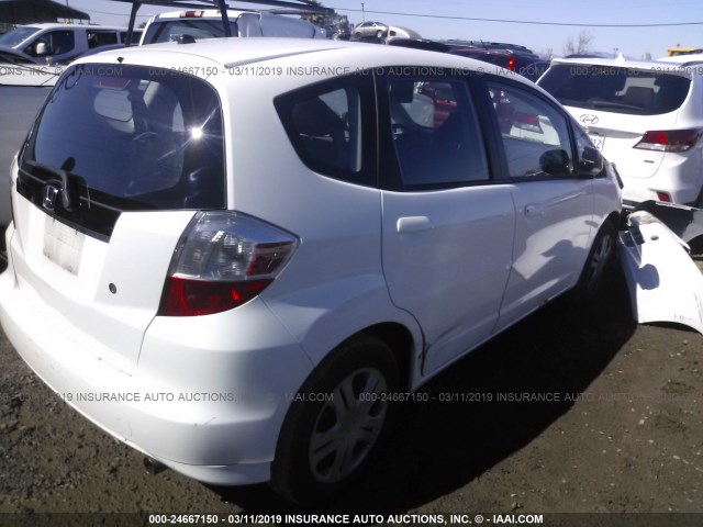 JHMGE8H26AC020238 - 2010 HONDA FIT WHITE photo 4