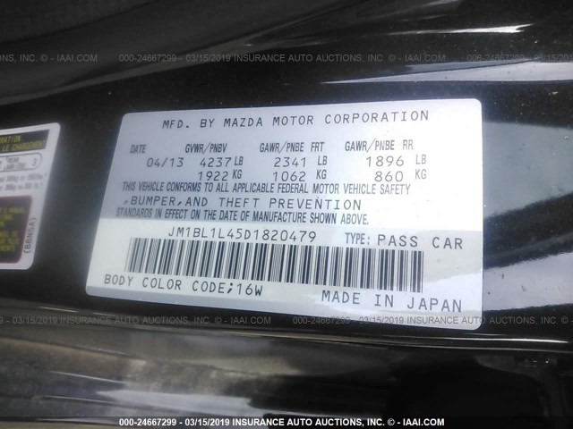 JM1BL1L45D1820479 - 2013 MAZDA SPEED 3 BLACK photo 9