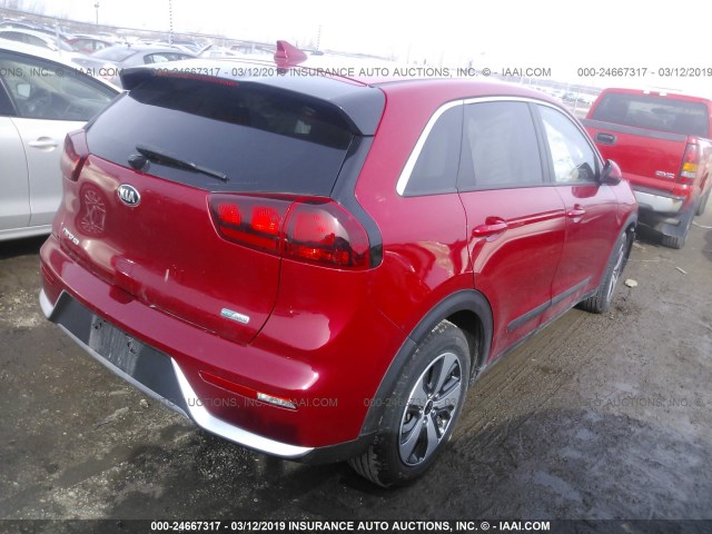 KNDCB3LC0J5148426 - 2018 KIA NIRO FE/LX RED photo 4