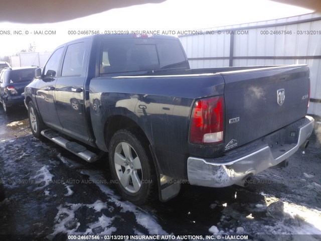 1C6RD7LT9CS310934 - 2012 DODGE RAM 1500 SLT BLUE photo 3