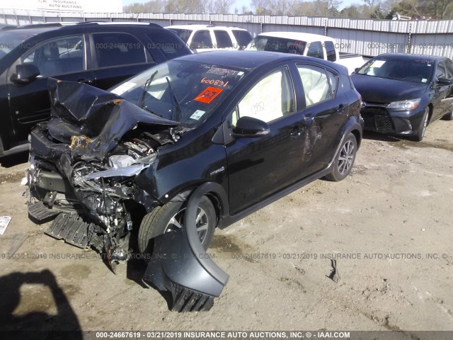 JTDKDTB34J1600831 - 2018 TOYOTA PRIUS C BLACK photo 2