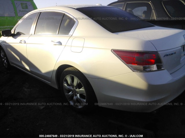 5KBCP3F8XAB003239 - 2010 HONDA ACCORD EXL WHITE photo 3