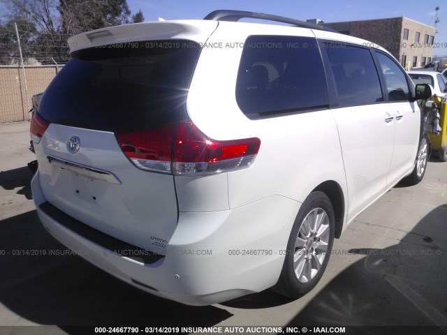 5TDDK3DC8BS023172 - 2011 TOYOTA SIENNA XLE/LIMITED WHITE photo 4