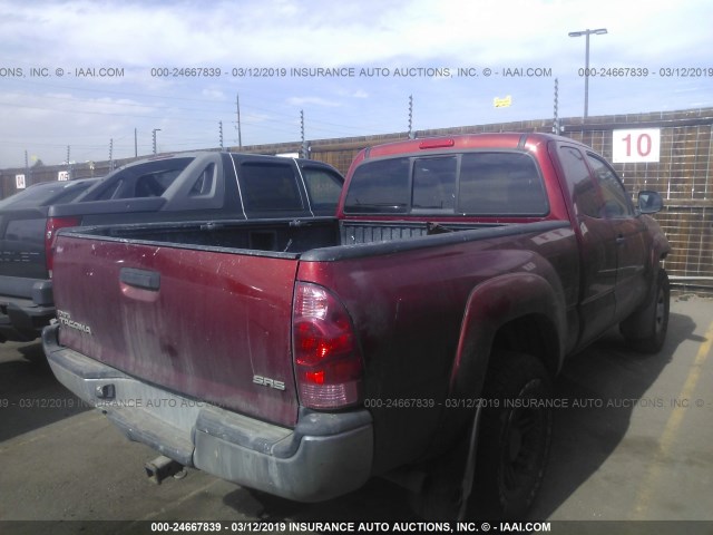 5TEUX42N35Z120640 - 2005 TOYOTA TACOMA ACCESS CAB წითელი ფოტო 4