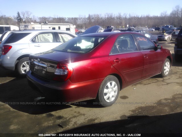 4T1BE32K13U233047 - 2003 TOYOTA CAMRY LE/XLE/SE RED photo 4