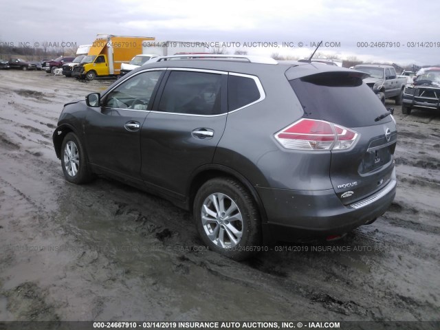 KNMAT2MV6FP518594 - 2015 NISSAN ROGUE S/SL/SV GRAY photo 3