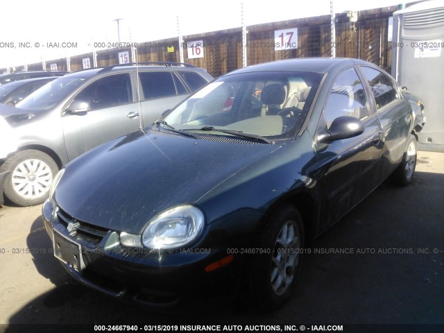 1B3ES46C72D551032 - 2002 DODGE NEON SE GREEN photo 2