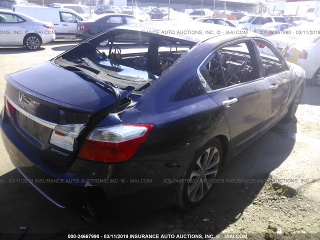 1HGCR2F58DA088878 - 2013 HONDA ACCORD SPORT BLUE photo 4