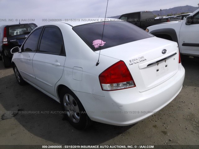 KNAFE121385493871 - 2008 KIA SPECTRA EX/LX/SX WHITE photo 3