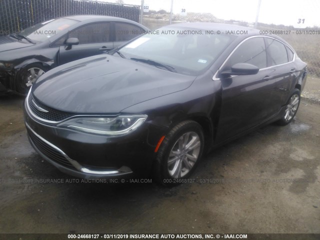 1C3CCCABXFN704664 - 2015 CHRYSLER 200 LIMITED GRAY photo 2