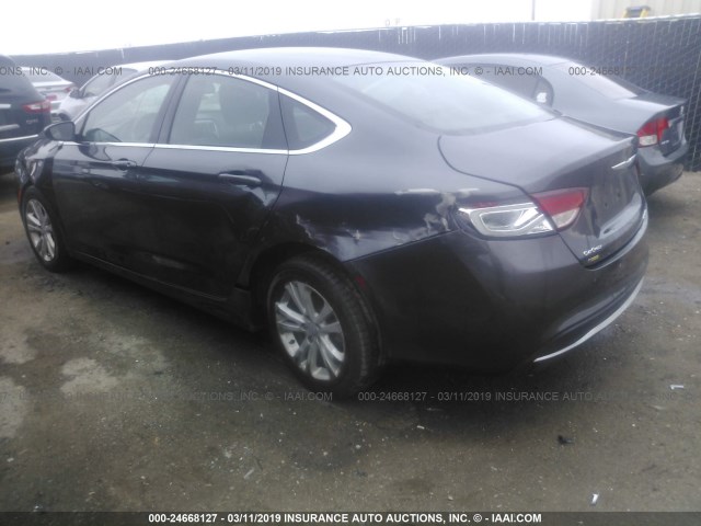 1C3CCCABXFN704664 - 2015 CHRYSLER 200 LIMITED GRAY photo 3